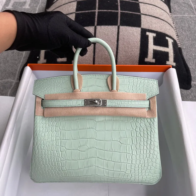 BIRKIN 25 MATTE MISSISSIPPIENSIS ALLIGATOR LEATHER VERT D'EAU WITH PALLADIUM HARDWARE (PHW) - 4
