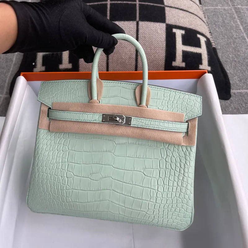 BIRKIN 25 MATTE MISSISSIPPIENSIS ALLIGATOR LEATHER VERT D'EAU WITH PALLADIUM HARDWARE (PHW) - 5