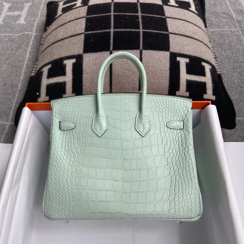 BIRKIN 25 MATTE MISSISSIPPIENSIS ALLIGATOR LEATHER VERT D'EAU WITH PALLADIUM HARDWARE (PHW) - 2