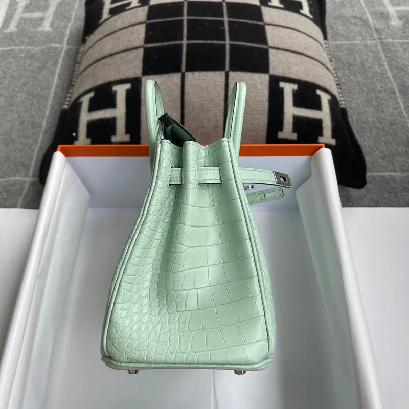 BIRKIN 25 MATTE MISSISSIPPIENSIS ALLIGATOR LEATHER VERT D'EAU WITH PALLADIUM HARDWARE (PHW) - 6
