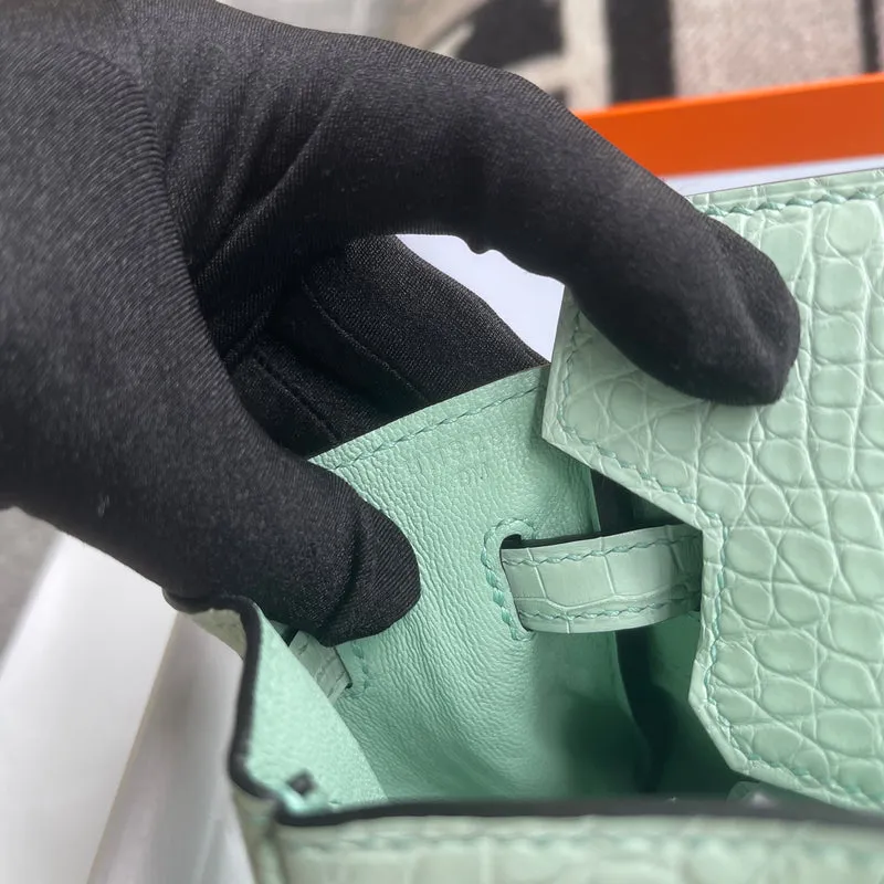 BIRKIN 25 MATTE MISSISSIPPIENSIS ALLIGATOR LEATHER VERT D'EAU WITH PALLADIUM HARDWARE (PHW) - 8