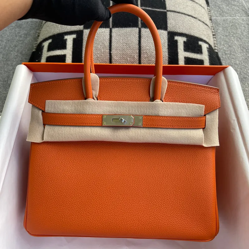BIRKIN 30 TOGO LEATHER ORANGE WITH PALLADIUM HARDWARE (PHW) - 2