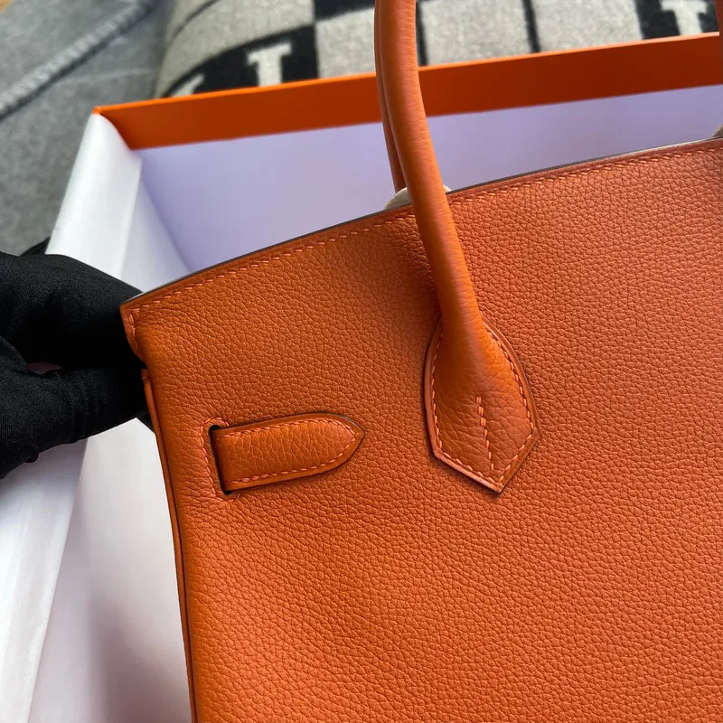 BIRKIN 30 TOGO LEATHER ORANGE WITH PALLADIUM HARDWARE (PHW) - 7