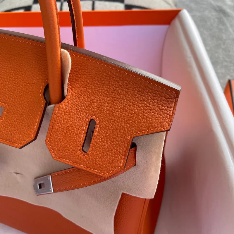 BIRKIN 30 TOGO LEATHER ORANGE WITH PALLADIUM HARDWARE (PHW) - 6