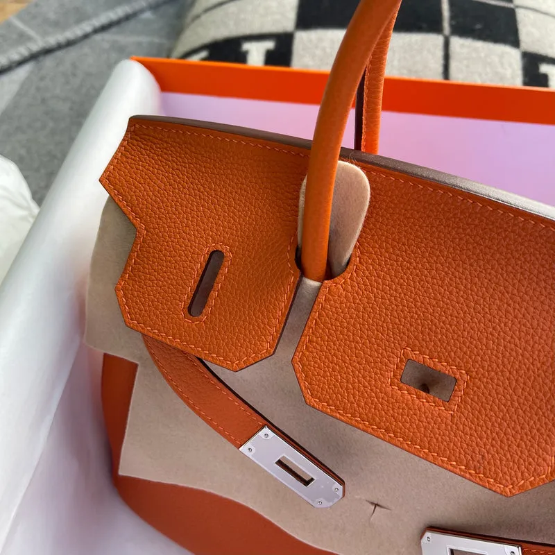 BIRKIN 30 TOGO LEATHER ORANGE WITH PALLADIUM HARDWARE (PHW) - 5