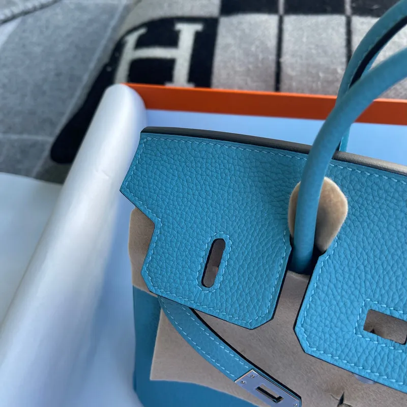 BIRKIN 25 TOGO LEATHER BLEU DU NORD WITH PALLADIUM HARDWARE (PHW) - 11