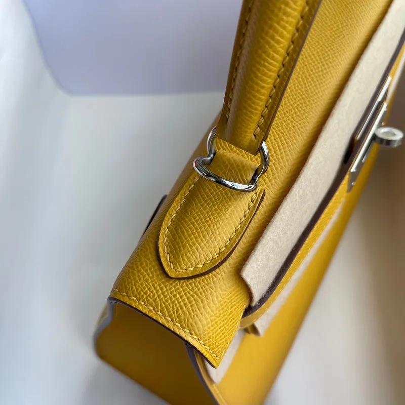 KELLY 28 EPSOM LEATHER JAUNE AMBRE WITH PALLADIUM HARDWARE (PHW) - 8