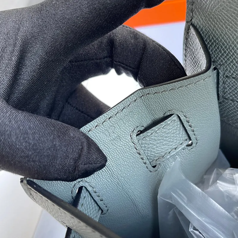 KELLY 28 EPSOM LEATHER VERT AMANDE WITH PALLADIUM HARDWARE (PHW) - 4