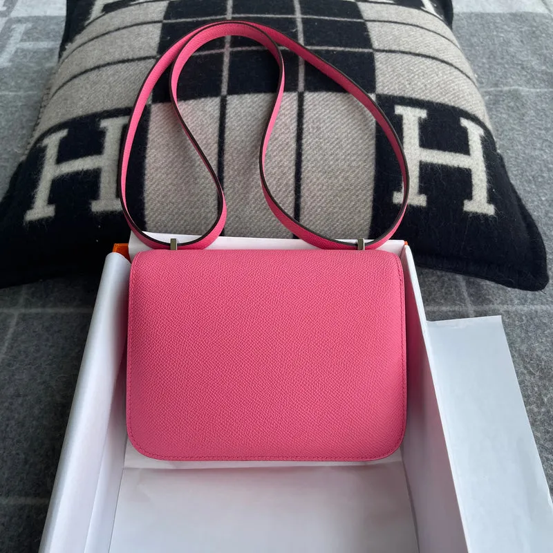 CONSTANCE 18 (MINI) EPSOM LEATHER ROSE AZALEA WITH PALLADIUM HARDWARE (PHW) - 4