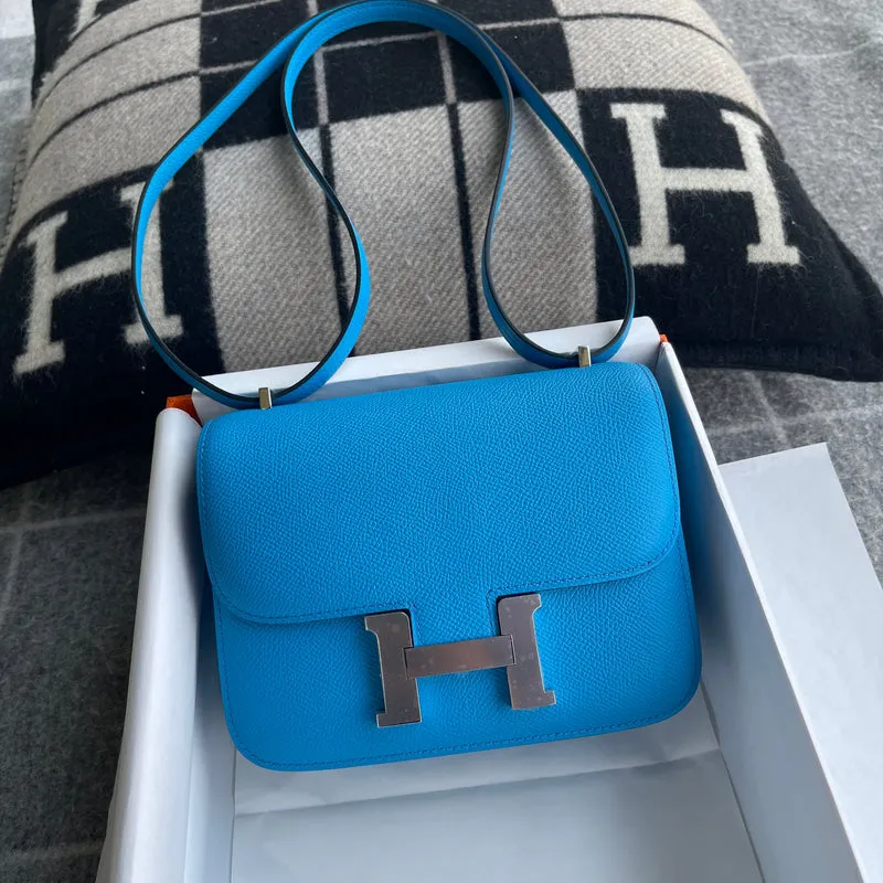 CONSTANCE 18 (MINI) EPSOM LEATHER BLEU FRIDA WITH PALLADIUM HARDWARE (PHW) - 2