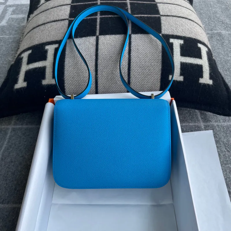 CONSTANCE 18 (MINI) EPSOM LEATHER BLEU FRIDA WITH PALLADIUM HARDWARE (PHW) - 3