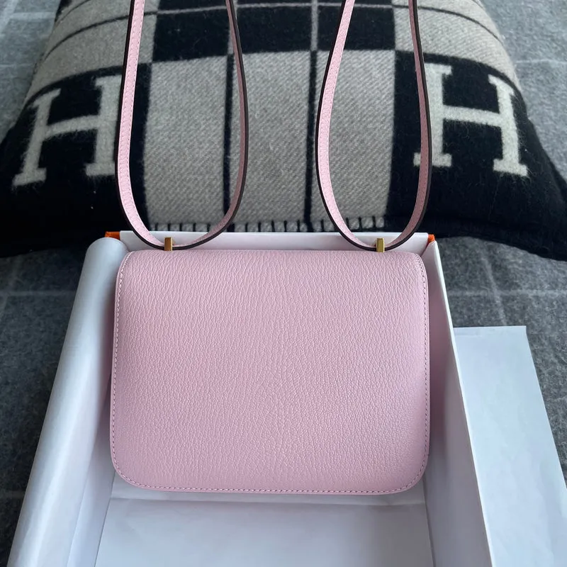 CONSTANCE 18 (MINI) CHEVRE LEATHER ROSE SAKURA WITH GOLD HARDWARE (GHW) - 5