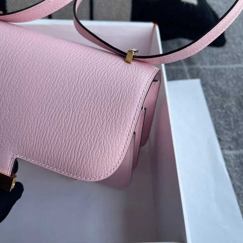 CONSTANCE 18 (MINI) CHEVRE LEATHER ROSE SAKURA WITH GOLD HARDWARE (GHW) - 10