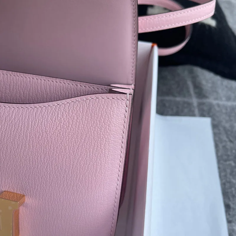 CONSTANCE 18 (MINI) CHEVRE LEATHER ROSE SAKURA WITH GOLD HARDWARE (GHW) - 7