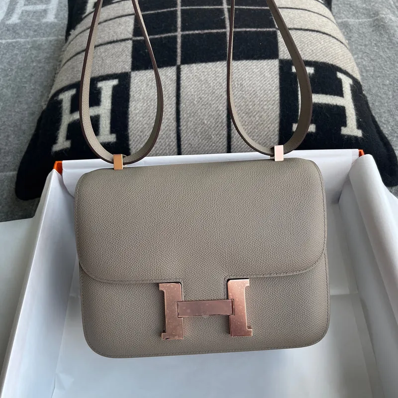CONSTANCE 24 EPSOM LEATHER GRIS ASPHALTE WITH ROSE GOLD HARDWARE (RGHW) - 3
