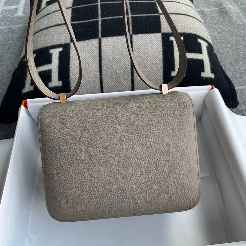 CONSTANCE 24 EPSOM LEATHER GRIS ASPHALTE WITH ROSE GOLD HARDWARE (RGHW) - 5