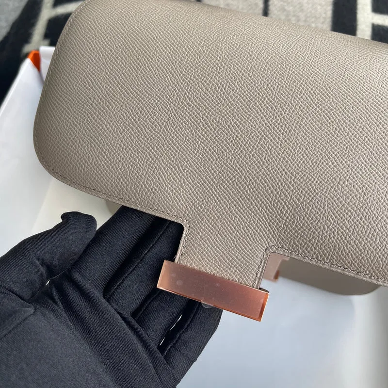 CONSTANCE 24 EPSOM LEATHER GRIS ASPHALTE WITH ROSE GOLD HARDWARE (RGHW) - 7