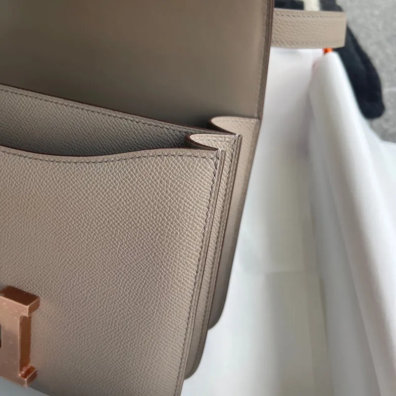 CONSTANCE 24 EPSOM LEATHER GRIS ASPHALTE WITH ROSE GOLD HARDWARE (RGHW) - 8