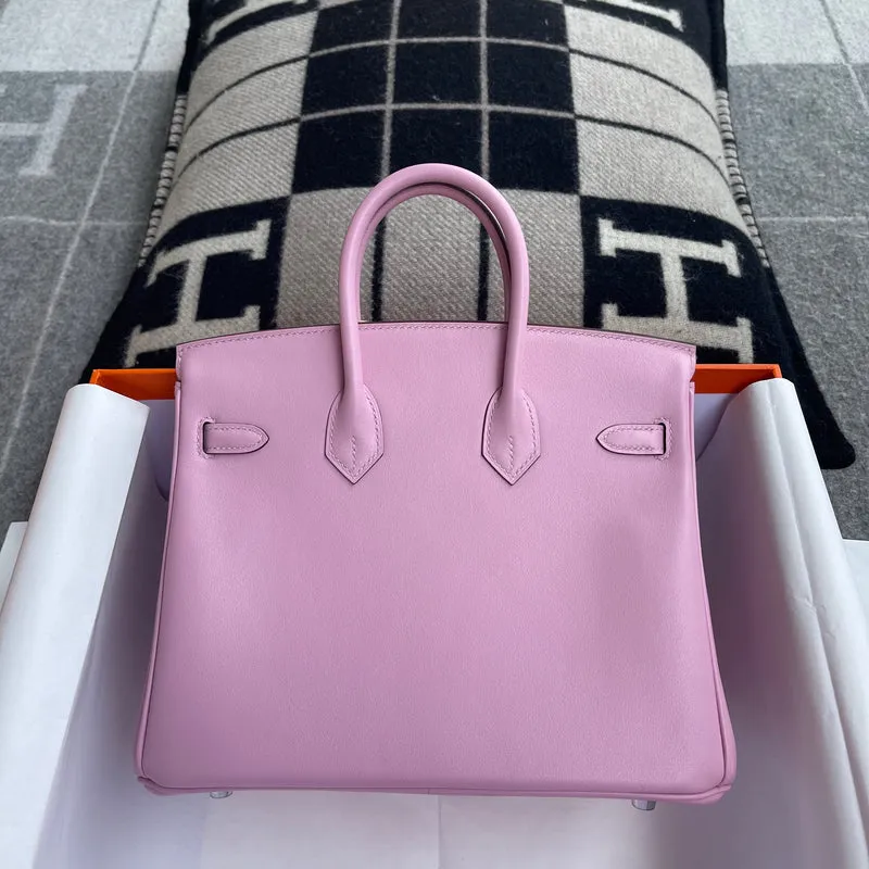 BIRKIN 25 SWIFT LEATHER MAUVE SYLVESTRE WITH PALLADIUM HARDWARE (PHW) - 3