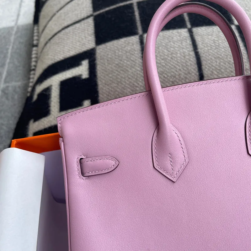 BIRKIN 25 SWIFT LEATHER MAUVE SYLVESTRE WITH PALLADIUM HARDWARE (PHW) - 5