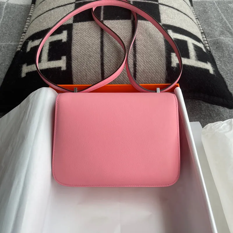 CONSTANCE 18 (MINI) SWIFT LEATHER ROSE AZALEE WITH PALLADIUM HARDWARE (PHW) - 4
