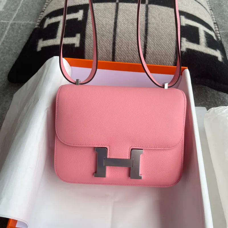 CONSTANCE 18 (MINI) SWIFT LEATHER ROSE AZALEE WITH PALLADIUM HARDWARE (PHW) - 2