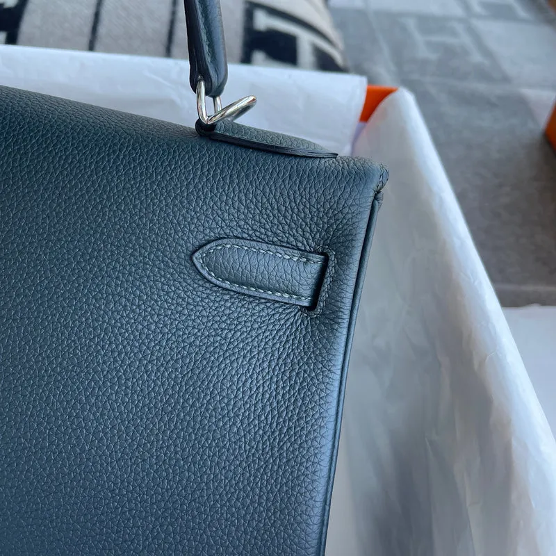 KELLY 32 TOGO LEATHER NOIR (BLACK) WITH PALLADIUM HARDWARE (PHW) - 8