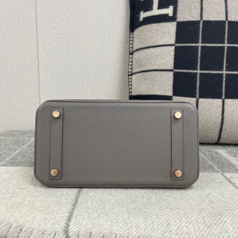 BIRKIN 25 TOGO LEATHER GRIS ASPHALTE WITH ROSE GOLD HARDWARE (RGHW) - 7