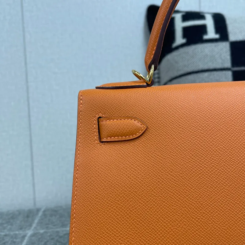 KELLY 28 EPSOM LEATHER ORANGE WITH GOLD HARDWARE (GHW) - 3