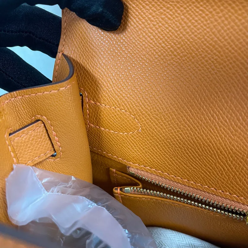 KELLY 28 EPSOM LEATHER ORANGE WITH GOLD HARDWARE (GHW) - 8