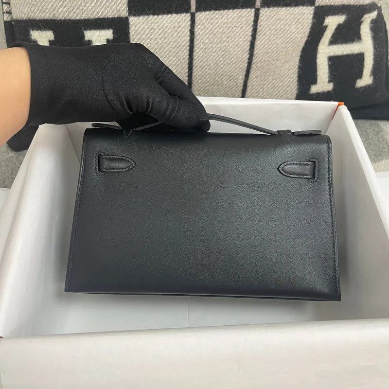 KELLY POCHETTE SWIFT LEATHER NOIR (BLACK) WTH GOLD HARDWARE (GHW) - 2