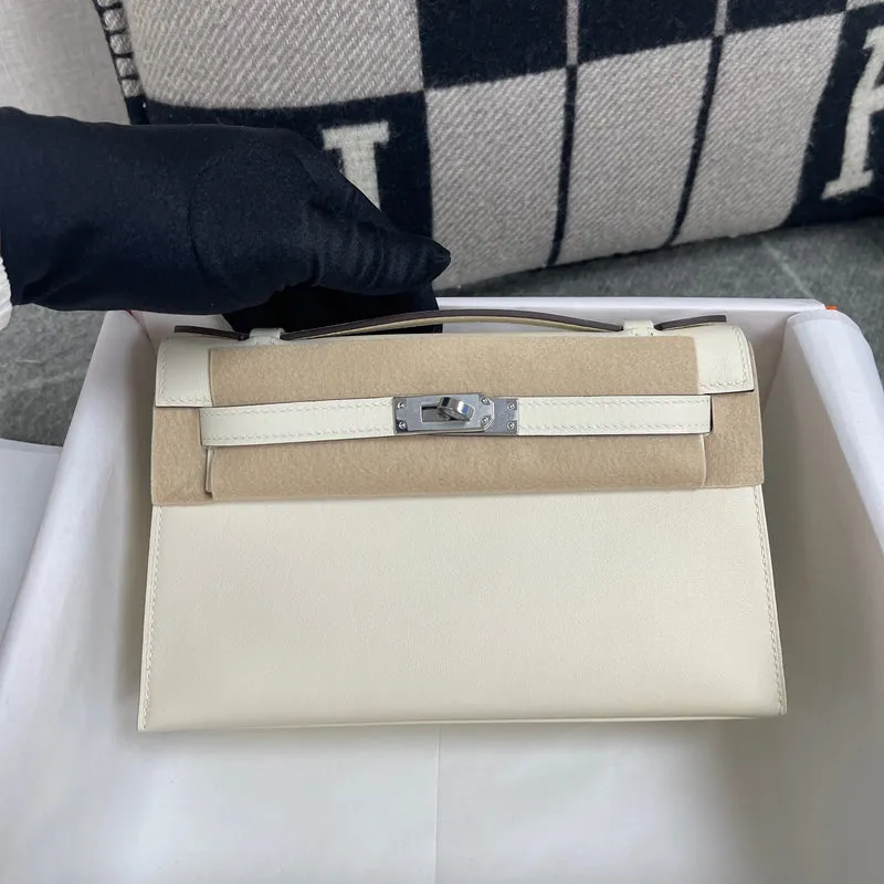 KELLY POCHETTE SWIFT LEATHER NATA WITH PALLADIUM HARDWARE (PHW) - 2