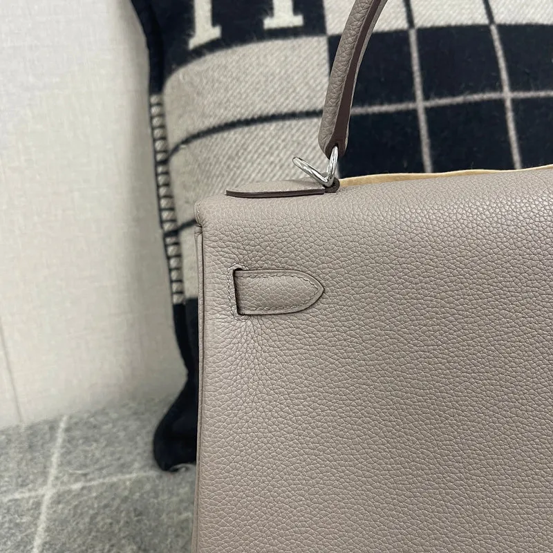 KELLY 28 TOGO LEATHER GRIS ASPHALTE WITH PALLADIUM HARDWARE (PHW) - 5