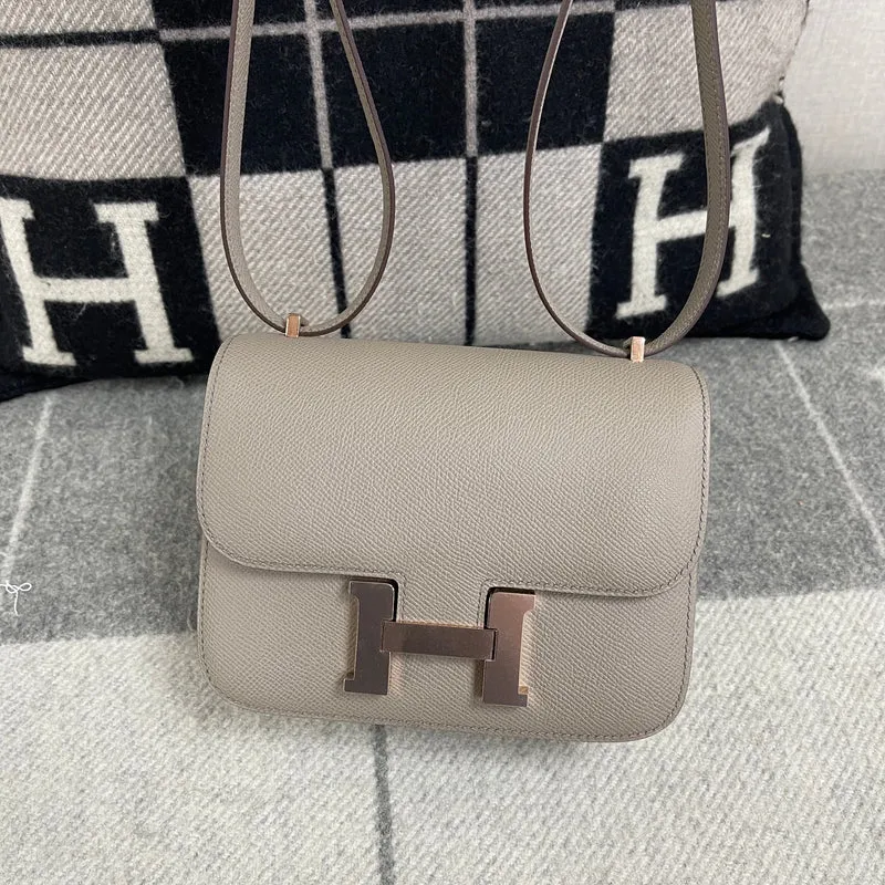 CONSTANCE 18 (MINI) EPSOM LEATHER GRIS ASPHALTE WITH ROSE GOLD HARDWARE (RGHW) - 3