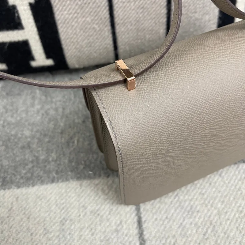 CONSTANCE 18 (MINI) EPSOM LEATHER GRIS ASPHALTE WITH ROSE GOLD HARDWARE (RGHW) - 8