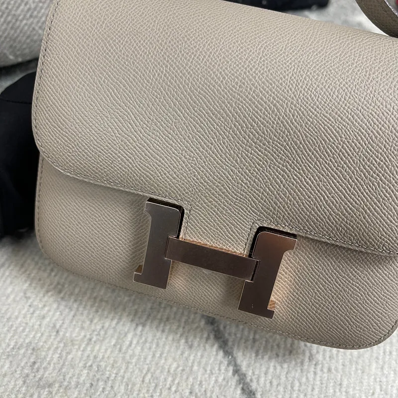 CONSTANCE 18 (MINI) EPSOM LEATHER GRIS ASPHALTE WITH ROSE GOLD HARDWARE (RGHW) - 4