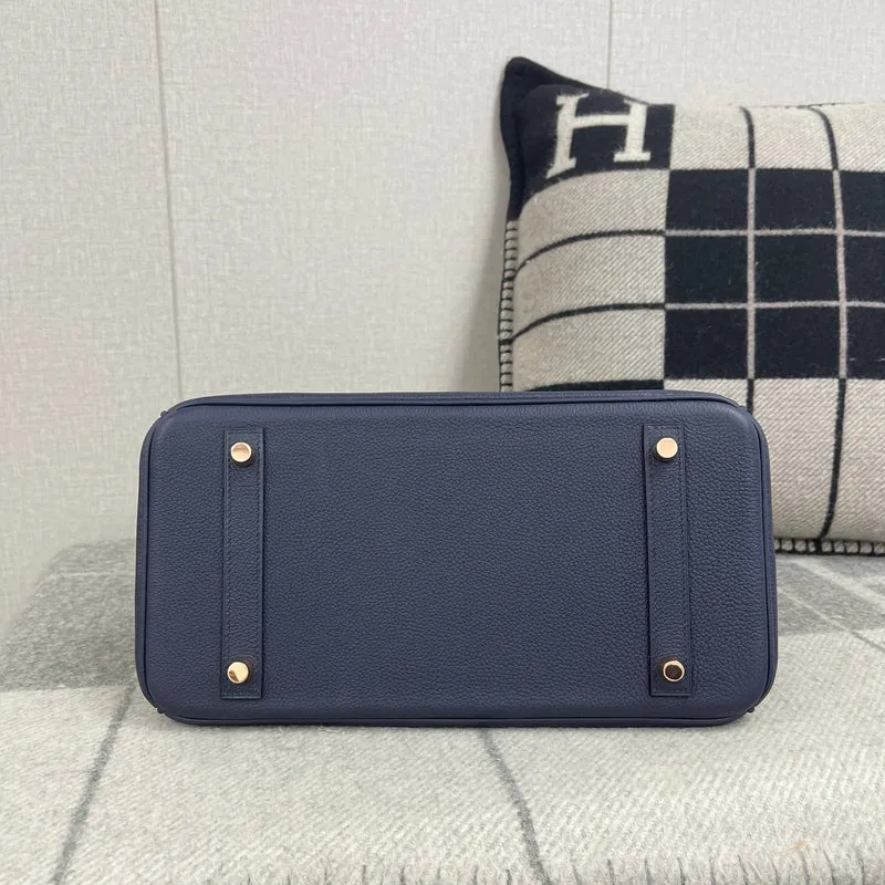 BIRKIN 30 TOGO LEATHER BLEU NUIT WITH ROSE GOLD HARDWARE (RGHW) - 6