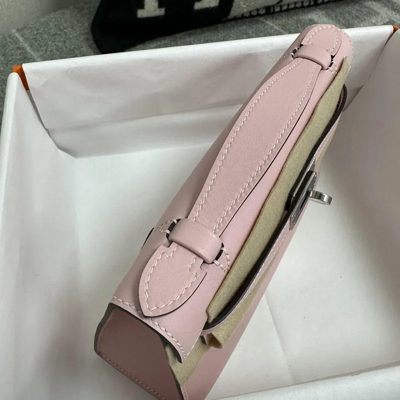 KELLY POCHETTE SWIFT LEATHER ROSE SAKURA WITH PALLADIUM HARDWARE (PHW) - 6