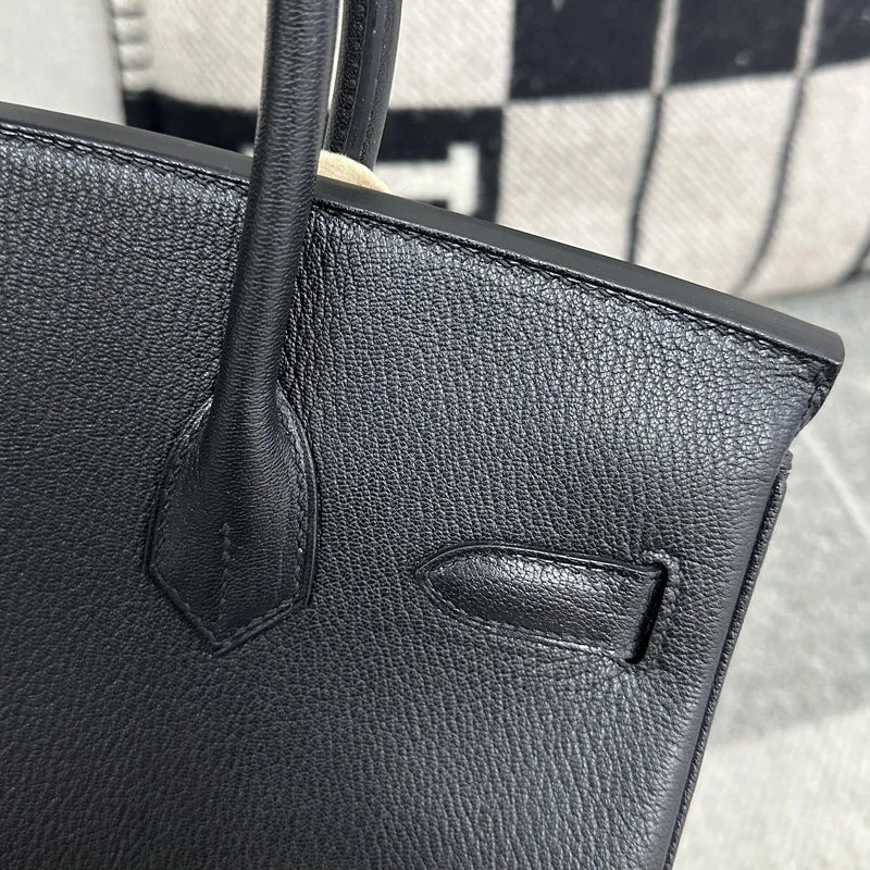 BIRKIN 25 CHEVRE LEATHER HORSESHOE STAMP (HSS) BI-COLOR NOIR (BLACK) & JAUNE AMBRE GOLD HARDWARE (GHW) - 8