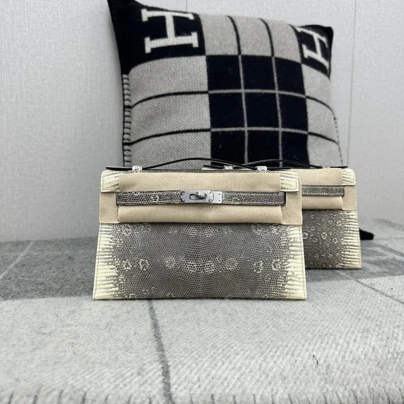 KELLY POCHETTE OMBRE LIZARD WITH PALLADIUM HARDWARE (PHW) - 1
