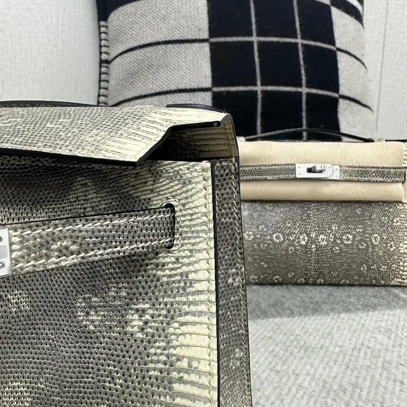 KELLY POCHETTE OMBRE LIZARD WITH PALLADIUM HARDWARE (PHW) - 8