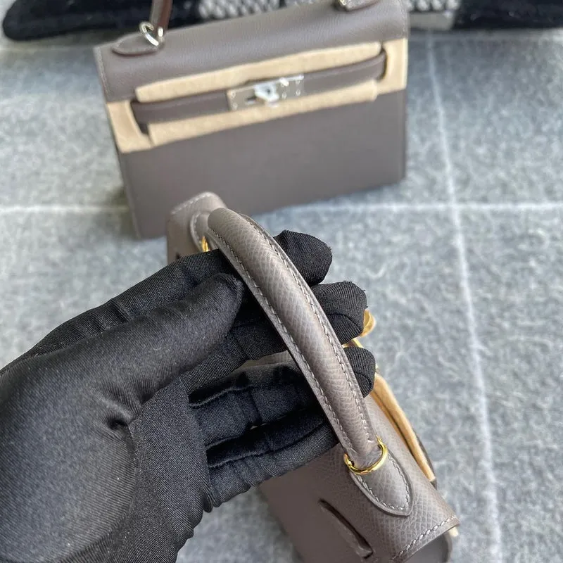 MINI KELLY II (20) EPSOM LEATHER ETAIN WITH GOLD HARDWARE (GHW) - 5