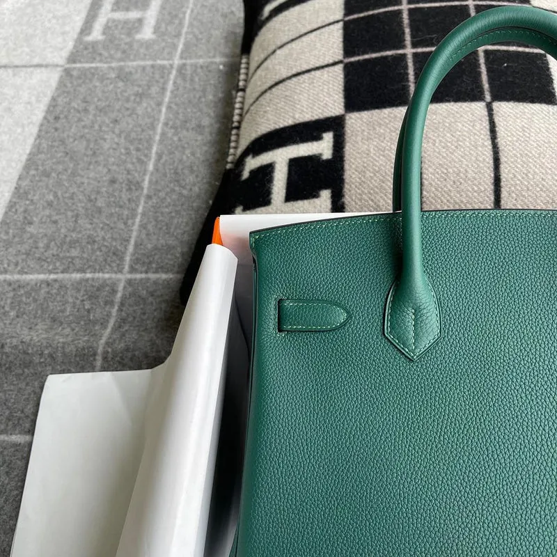 BIRKIN 30 TOGO LEATHER MALACHITE WITH PALLADIUM HARDWARE (PHW) - 3