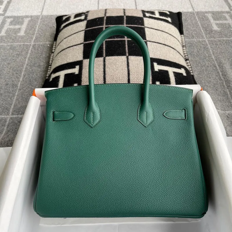 BIRKIN 30 TOGO LEATHER MALACHITE WITH PALLADIUM HARDWARE (PHW) - 2