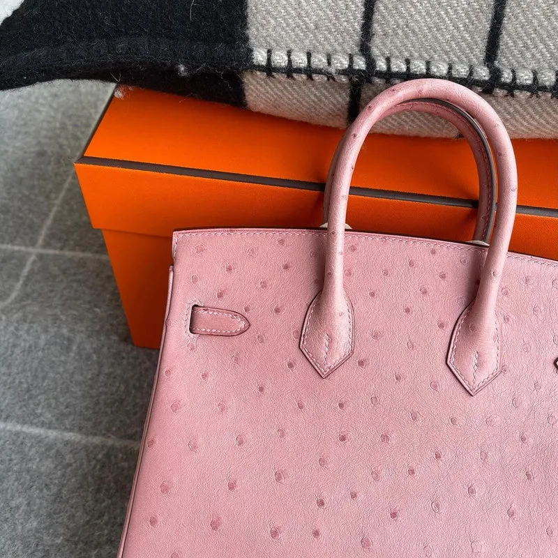 BIRKIN 25 OSTRICH LEATHER PINK TERRE CUITE WITH GOLD HARDWARE (GHW) - 3