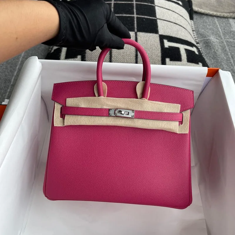 BIRKIN 25 EPSOM LEATHER ROSE POURPRE PALLADIUM HARDWARE (PHW) - 6