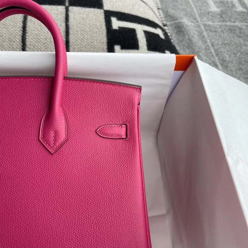 BIRKIN 25 EPSOM LEATHER ROSE POURPRE PALLADIUM HARDWARE (PHW) - 4