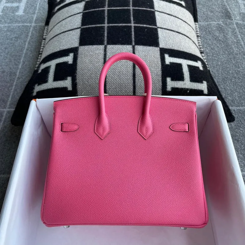 BIRKIN 25 EPSOM LEATHER ROSE AZALEE WITH PALLADIUM HARDWARE (PHW) - 2