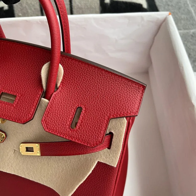 BIRKIN 25 TOGO LEATHER ROUGE CASAQUE WITH GOLD HARDWARE (GHW) - 3