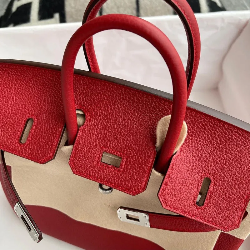BIRKIN 25 TOGO LEATHER ROUGE CASAQUE WITH PALLADIUM HARDWARE (PHW) - 3